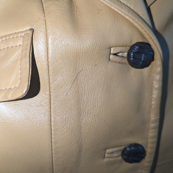 Vintage camel 70s leather jacket - Picture 9 of 11